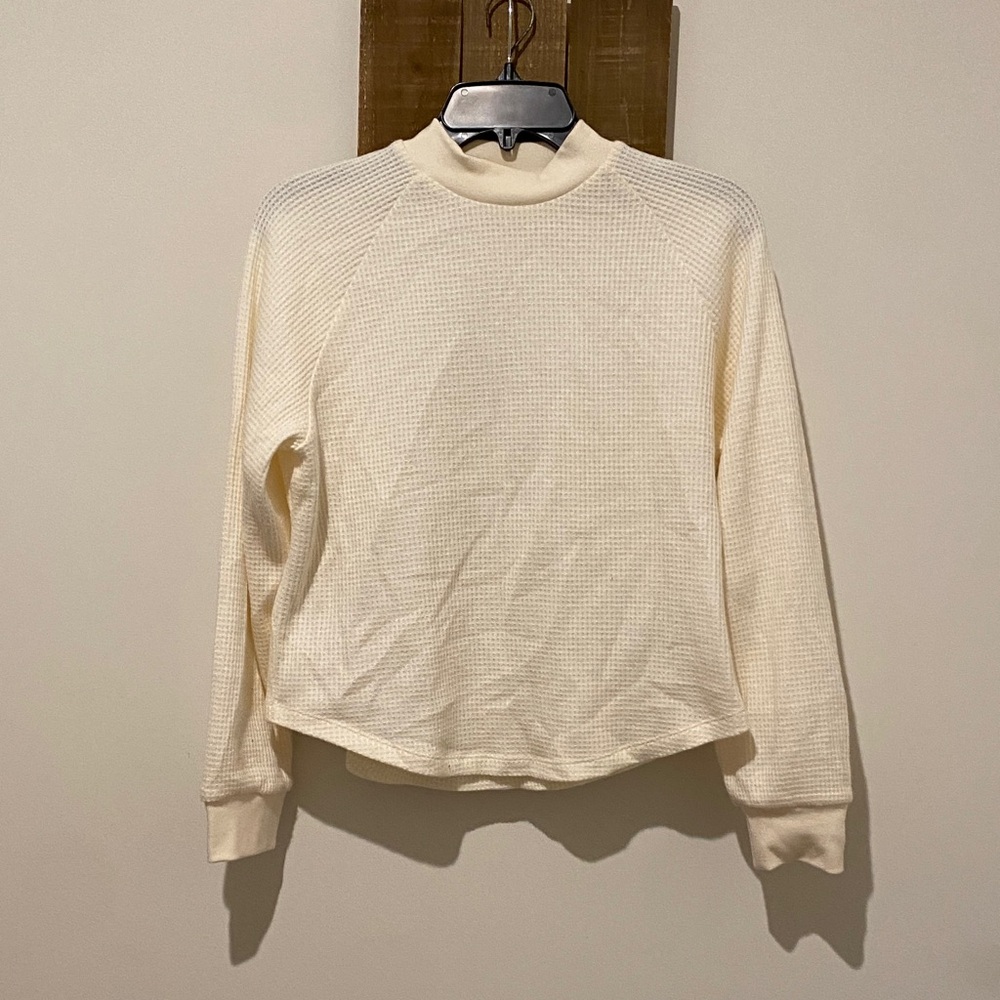 Madewell Cream Waffle Knit Top